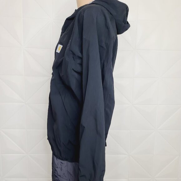 Carhartt Men's Black Hooded Long Sleeve Outdoor Rain Jacket Size Large - Picture 4 of 10